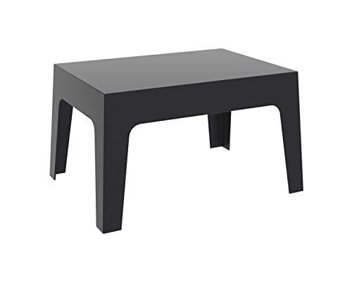 CLP Gartentisch Box Kunststoff I Stapelbarer Beistelltisch I Wetterfester Outdoor-Tisch, Farbe:schwarz