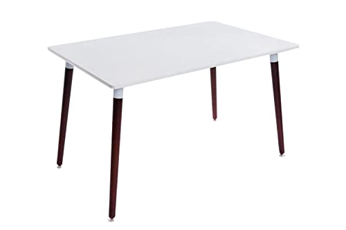 CLP ESS-Tisch BJARNE, eckig, Holz-Beine, 120 x 80 cm, Design, mit Bodenschoner, Farbe:Cappuccino