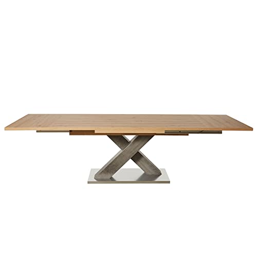 riess-ambiente.de Ausziehbarer Esstisch Montreal 180-280cm Asteiche mit X-Gestell ausziehbar Konferenztisch Tisch Küchentisch