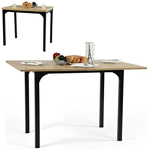 MEUBLE COSY Esstisch Ausziehbar Esszimmertisch Wohnzimmer Tisch Küchentisch Rechteckig MDF Eiche, 60-120x90x75-77cm