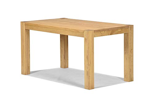 Esstisch 140x80cm Rio Bonito Farbton Honig hell Pinie Massivholz geölt und gewachst Holz Tisch für Esszimmer Wohnzimmer Küche, Optional: passende Bänke und Ansteckplatten