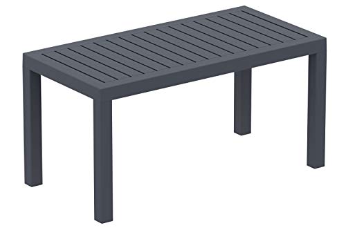 CLP Lounge Tisch Ocean I Wetterfester Gartentisch aus UV-beständigem Kunststoff I wetterfest und UV-beständig I robuster Gartentisch, Farbe:dunkelgrau
