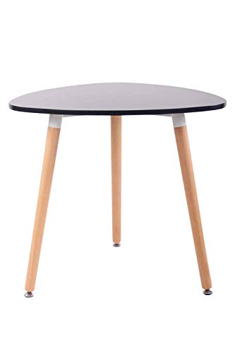 CLP Küchentisch ABENRA I Esstisch Mit MDF Tischplatte I Bistrotisch Mit Buchenholzgestell, Farbe:schwarz, Größe:80 cm