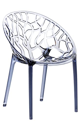 CLP Design-Gartenstuhl Crystal Kunststoff I Wetterbeständiger Stapelstuhl I Max. Belastbarkeit: 160 Kg I In Vielen Farben, Farbe:grau