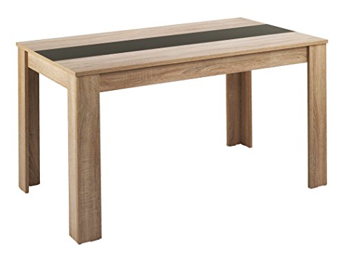 HOMEXPERTS Esstisch NICO / Küchentisch 120 cm / Esszimmertisch / Tisch in Sonoma Holz Eichen-Optik hell-braun / Wendeplatte in der Mitte wahlweise Schwarz oder Weiß / 120 x 80 x 75 cm (L x B x H)