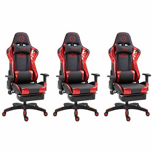 3X Racing Bürostuhl Gaming-Stuhl Turbo mit Fußablage Glanz schwarz/rot