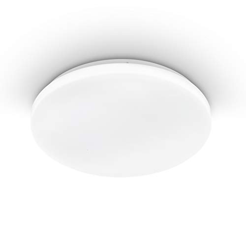 EGLO Deckenlampe Pogliola, Ø 31 cm, LED Deckenleuchte, 1 flammige Wohnzimmerlampe aus Stahl und Kunststoff, Lampe weiß, Kinderzimmerlampe, Küchenlampe, Bürolampe, Flurlampe Decke