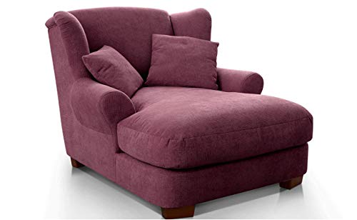 CAVADORE XXL-Sessel Oasis / Großer Polstersessel im modernen Design / Inkl. 2 schöne Zierkissen / 120 x 99 x 145 / Webstoff in chianti