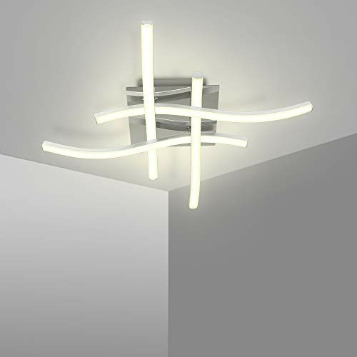 Kingwen LED Deckenleuchte 25W Deckenlampe 4 flammig 5500K Wohnzimmerlampe IP21 Geeignet für Wohnzimmer Schlafzimmer Korridor