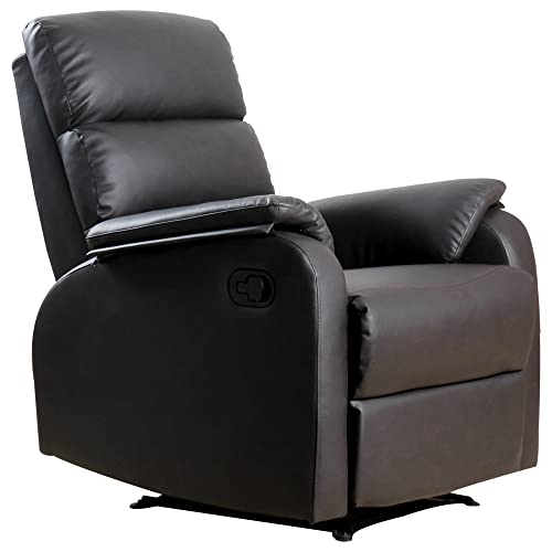 HOMCOM Relaxsessel Fernsehsessel Couch-Sessel Liegesessel Winkelschreibtisch mit CPU-Ständer verstellbar ergonomisch Kunstleder Stahl Braun 75 x 92 x 99 cm