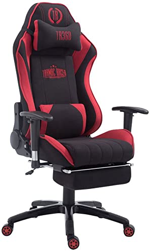 myangels Racing Bürostuhl Shift V2 Stoff mit Fußablage, Farbe:schwarz/rot