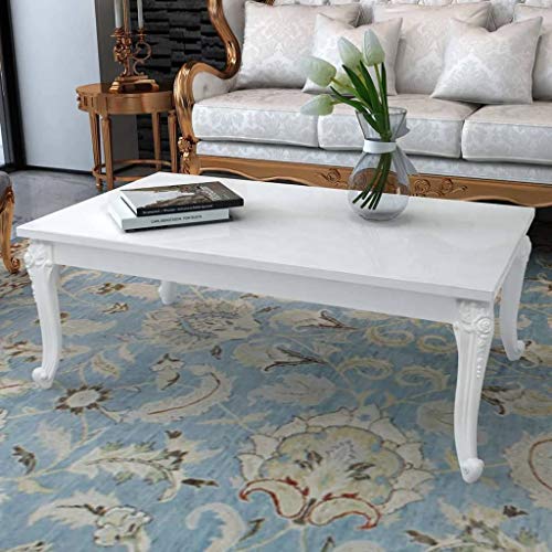 vidaXL Couchtisch Wohnzimmertisch Kaffeetisch Tisch 115×65×42 cm Hochglanz-Weiß