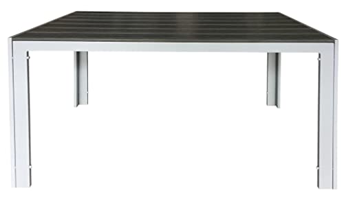 Pure Home & Garden Aluminium Gartentisch Fire mit Polywood Tischplatte, 120x70 cm absolut wetterfest, Silber