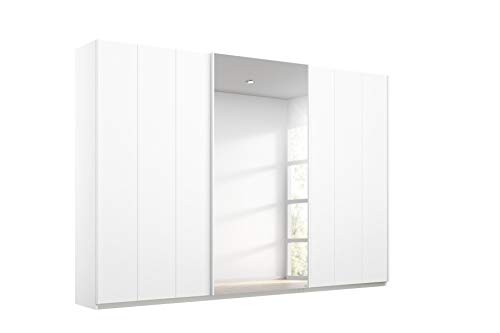 Rauch Möbel Seattle Schrank Kleiderschrank Schwebetürenschrank 3-türig in Weiß mit Spiegel inklusive Zubehörpaket Classic 3 Kleiderstangen, 6 Einlegeböden BxHxT 271 x 210 x 62 cm