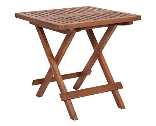 Spetebo Eukalyptus Gartentisch - 50x50 cm - Holz Klapptisch Bistrotisch Biergarten Tisch